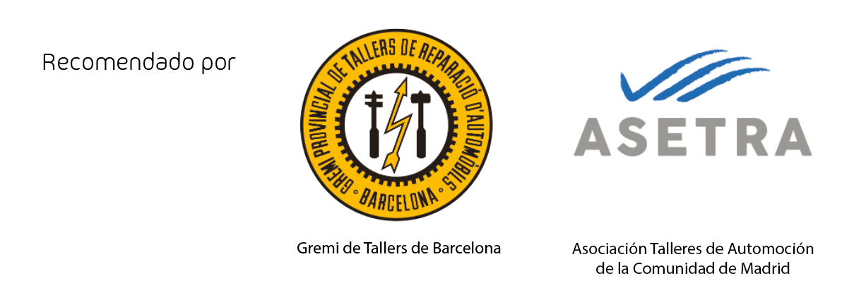 Recomendado por Gremi de Tallers de Barcelona y Asetra, Asociación de Talleres de la Comunidad de Madrid